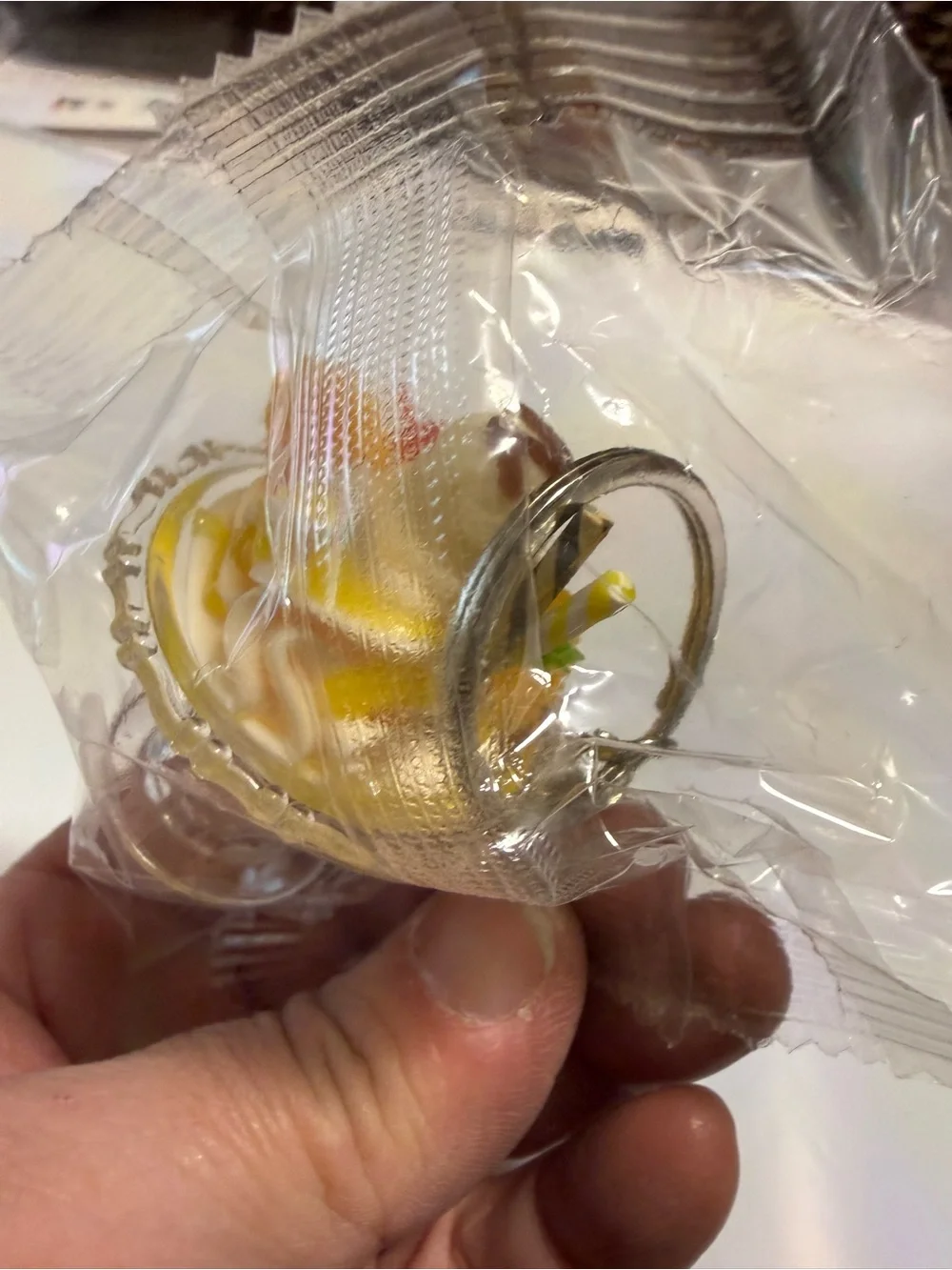 Yellow Dessert Sundae Keychain Charm